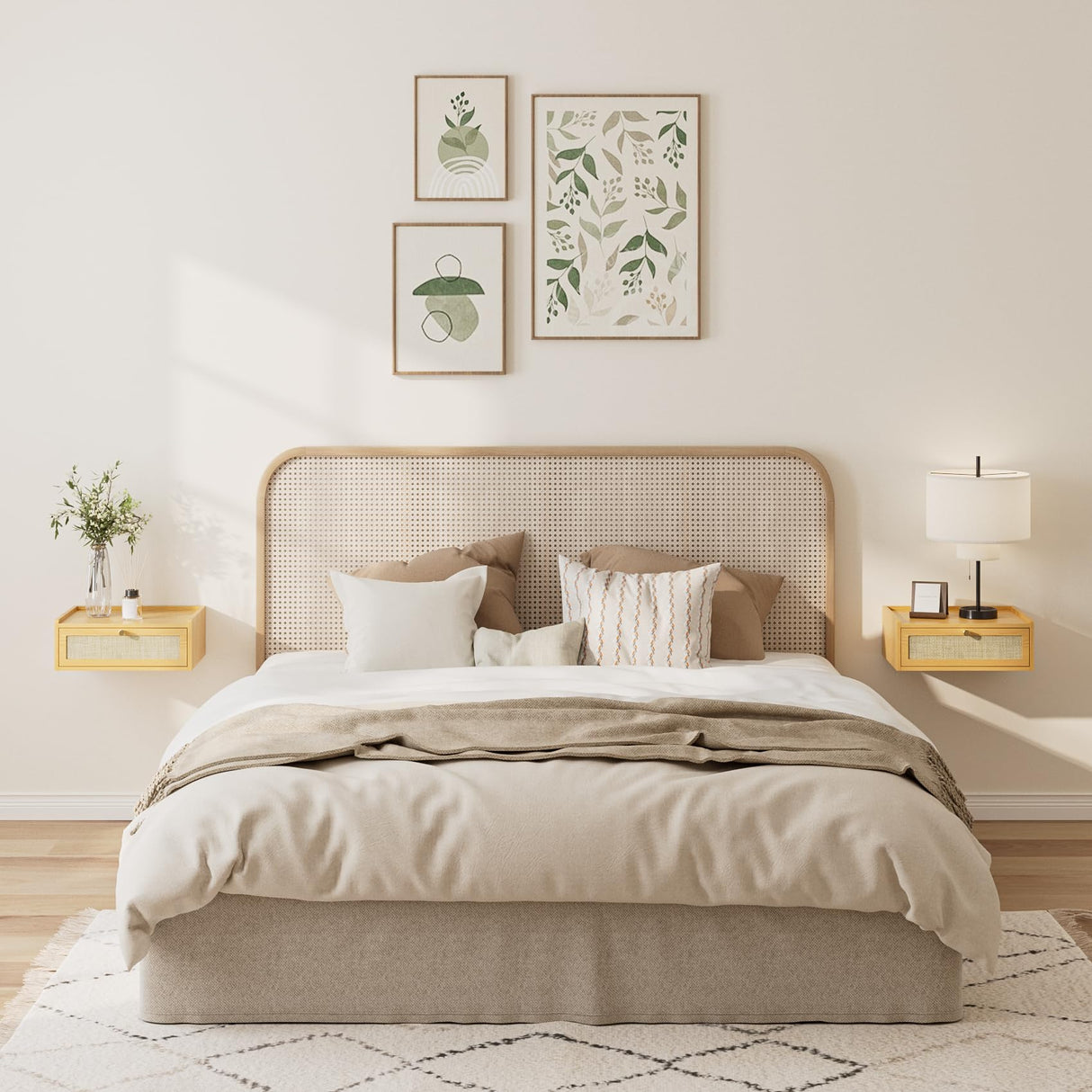 AEPOALUA Floating Nightstand,Wall Mounted Night Stand with Drawer,Small Floating Shelves,Floating Wood Bedside Table for Bedroom、Living Room、Bathroom AEPOALUA