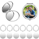 Framendino, 12 Pack Sublimation Cosmetic Mirror Blanks Transfer Portable Makeup Compact Mirrors Round Folding Travel Mirror for Women Framendino