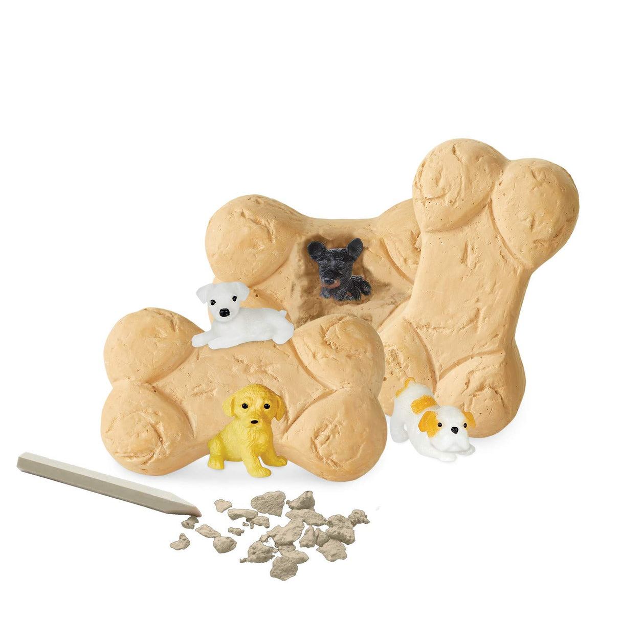 MindWare Dig it Up! Puppies Excavation Kit - Educational Toys for Kids 4 and Up - Dig Kit with 12 Bones, 12 Puppy Figurines, 12 Chisels - Ideal for Group Activities, Events or Classroom Brain Breaks MindWare