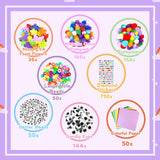 Arts and Crafts Supplies for Kids - 2000Pc Craft Kit with Pipe Cleaners DIY Craft Kit for Kids Art School Supply Materials Set All in Crafting Box Toys Gifts for Girls Boys Age 4 5 6 7 8 9 10 11 & 12 ZEIZHUBN
