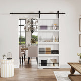 Sliding Barn Door - SOLRIG 36" x 84" White Primed MDF Bookshelf Door with Hardware Kit SOLRIG