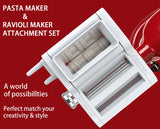 ANTREE 3-IN-1 Pasta Attachment & Ravioli Attachment for KitchenAid Stand Mixers, Pasta Maker Assecories included Pasta Sheet Roller, Spaghetti Cutter and Ravioli Maker Attachment Antree