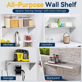 Chingoo Stainless Steel Shelf 18" x 72", 2 Pack NSF Wall Mounted Commercial Metal Shelving with Backsplash for Restaurant, Utility Room, Kitchen and Garage Chingoo