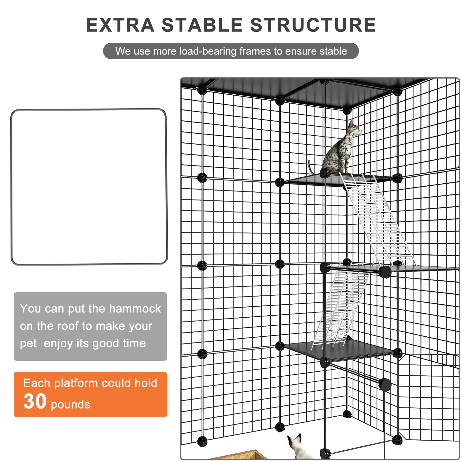 PAWING Catio Outdoor Cat Enclosure Indoor Cat Cage Outdoor Large Metal Wire Cat Playpen Kennel for 1-3 Cats 2x3x4 DIY Kitten Cage Detachable Patio Cat Crate - WoodArtSupply