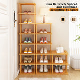 SAN HE Bamboo Vertical Shoe Rack - Tall Slim Organiser for Small Spaces SAN HE