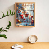 Snowman Christmas Paint by Number, Tree Paint by Number Christmas for Adults, Snow Window Scene Paint by Numbers Kit for Adults, Home Wall Decor 16x20 Inch, Unframed WUIVCTR