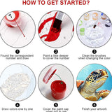 6 Packs Paint by Number for Adults, Beach DIY Acrylic Oil Painting Paint by Numbers Kits on Canvas, Adults Paint by Numbers Kits Drawing Paintwork for Home Decor Gift Sea Turtle 12x16in KICHANG