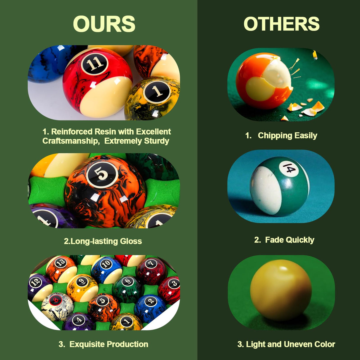 Zovcsxn Billiard Balls Pool Balls Billiard Set Marble-Swirl Style 2-1/4" Regulation Size 16 Pool Balls Billiard Set Pool Table Accessories Zovcsxn