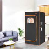 VEVOR Infrared Portable Sauna Tent, 1400W Personal Sauna Kit for Home Spa Heated Body Therapy, Time & Temperature Remote Control with Chair & Floor Mat & Storage Bag, Black, 2.9’x 2.9’x 5.8’ VEVOR