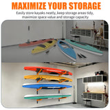 UOKRR Kayak Storage Rack, Wall Mount Kayak Racks for Indoor Outdoor Storage, Heavy Duty Adjustable Kayak Rack for Garage, Spacesaver (4 Kayaks, Wall Mount) UOKRR