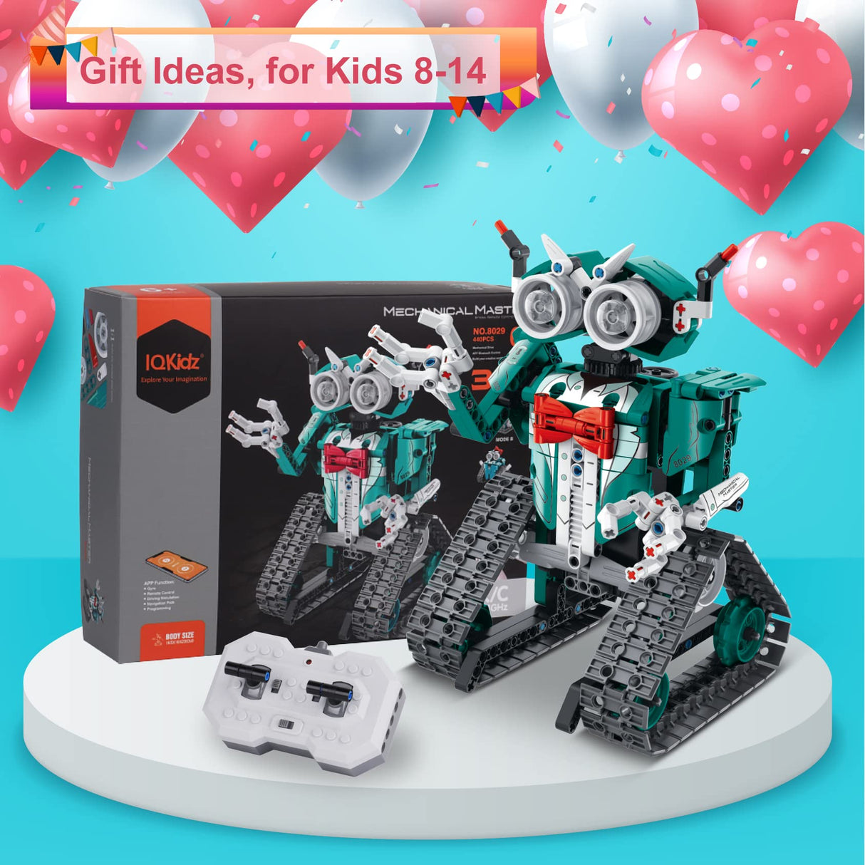 IQKidz APP/Remote Control STEM Building Kits for Kids Ages 8-12 - 3 in 1 RC Robot Car Toys, 440 Pcs Educational Science Projects, Gift Ideas for Boys Girls IQKidz