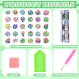 Remuuly 30 Pcs Diamond Painting Magnets Summer Diamond Art Magnet Kits for Adults Spring Flower Animal Cupcake 5D Rhinestones Refrigerator Magnetic Stickers for Fridge DIY Crafts Gifts(Succulents) Remuuly