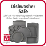 GoodCook Everyday 7-Piece Non-Stick Bakeware Set – 2 Cookie Sheet Pans, Round Cake Pan, Loaf Pan, Pizza Pan, Bake & Roast Pan, 12-Cup Muffin Pan - Baking Supplies, Baking Pans Set GoodCook