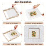 MUYE 10x10 Floating Frame Distressed Beige White Wood Pattern,Double Glass Square Picture Frame Display Any Size Photo up to 10x10,Wall Mount or Tabletop,2 Pack MUYE