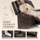 COLAMY PU Leather Power Lift Chair with Massage and Heat,Electric Lift Recliner Chair with Thick Cushioned Padding Backrest for Living Room, Office, Bedroom （Darkbrown） COLAMY
