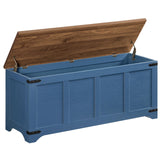 MAHANCRIS Storage Chest, 47.2" Storage Trunk with 2 Safety Hinges, Wooden Toy Chest, Entryway Shoe Bench, Large Toy Box for Kids Room, Bedroom, Living Room, Blue SCLZ4901 MAHANCRIS