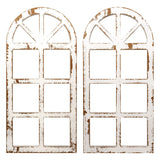 Toppay 2-Pack Distressed Arched Cathedral Window Frame Wall Decor, Antique White, 32 inchx16 inch Toppay