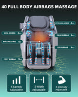 RelaxRelife Massage Chair Full Body, 4D Zero Gravity Massage Chairs, 20 Auto Modes, 11 Massage Technique, 40 Airbags Shiatsu Massage, APP Control with HiFi Bluetooth Speaker Grey RelaxRelife