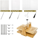 Pumtus Large Flower Press Kit, 6 Layers 11" x 7" Leaf Plant Preservation Kits, Even Pressure DIY Bamboo Floral Pressing Kit, Easy Pressed Arts and Craft Tool for Wedding Flower Preserve, DIY Lovers Pumtus