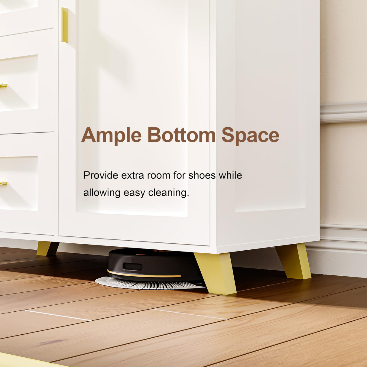 VoirStar 5 Drawers Dresser for Bedroom, Farmhouse Chest of Drawers Wood Chest of Drawers Dresser with Door, Modern Tall Dressers with LED Light, 5 Drawers Chest White Men’s Dresser with Shelves VoirStar