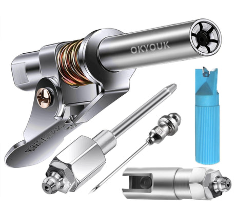 OKYOUK World's Smallest Grease Gun Coupler (Only 0.53 ") with Cleaning Tool, High Pressure Quick Release Grease Tips,Fit All 1/8" NPT Manual/Electric Grease Gun, for Greasing Locks onto Zerk Fittings OKYOUK