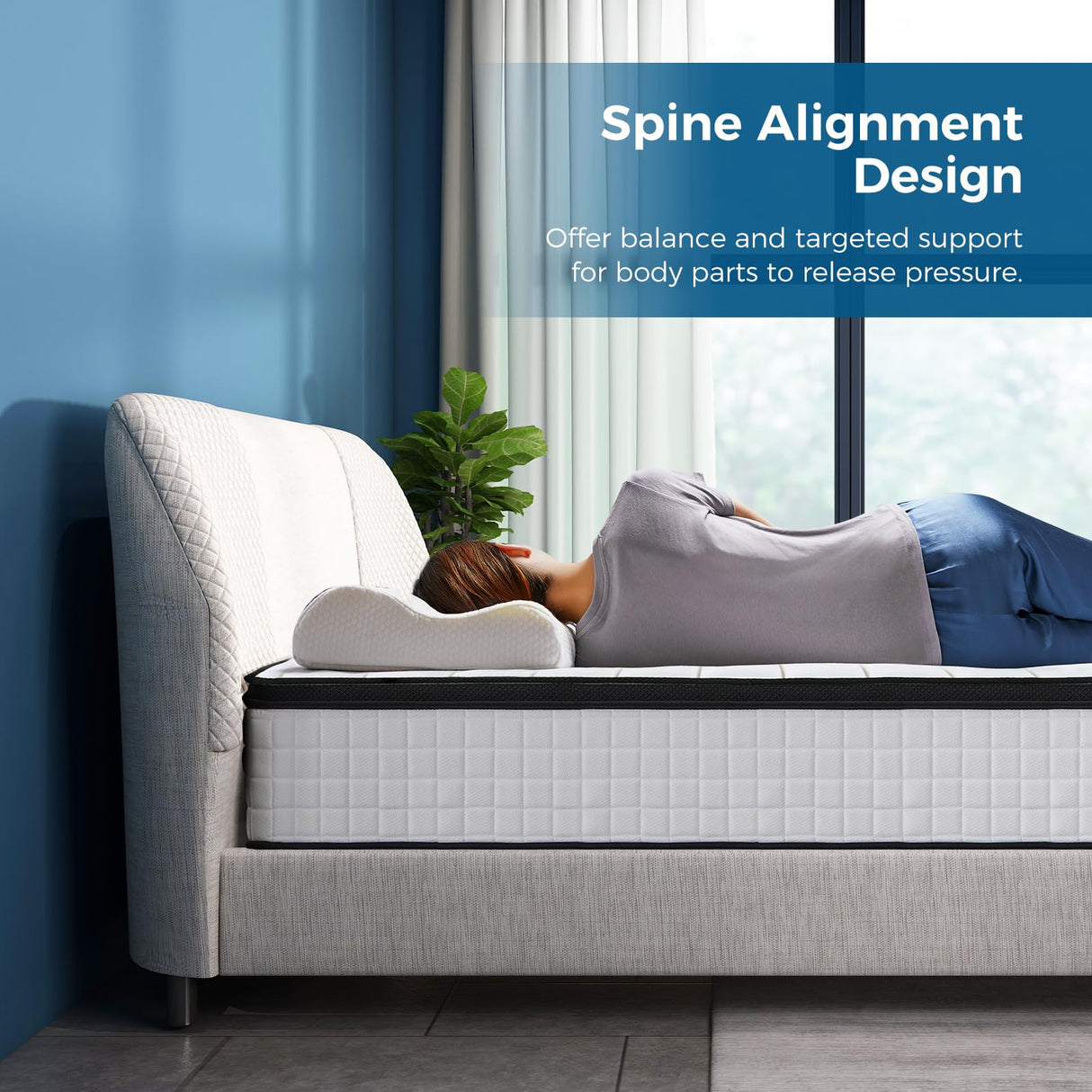 Inofia Full Mattress, 10 Inch Hybrid Innerspring Spring with Memory Foam, Cool Bed in a Box, Pressure Relief with Motion Transfer, Mattress Full Size Inofia