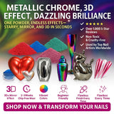 BALTIC DAY Chrome Powder for Nails & Resin – 10 Colors Mirror Chrome Pigment, Holographic Mica Powder for Nail Art, Epoxy, Tumblers, Slime, Crafts – 2g Each Jar BALTIC DAY