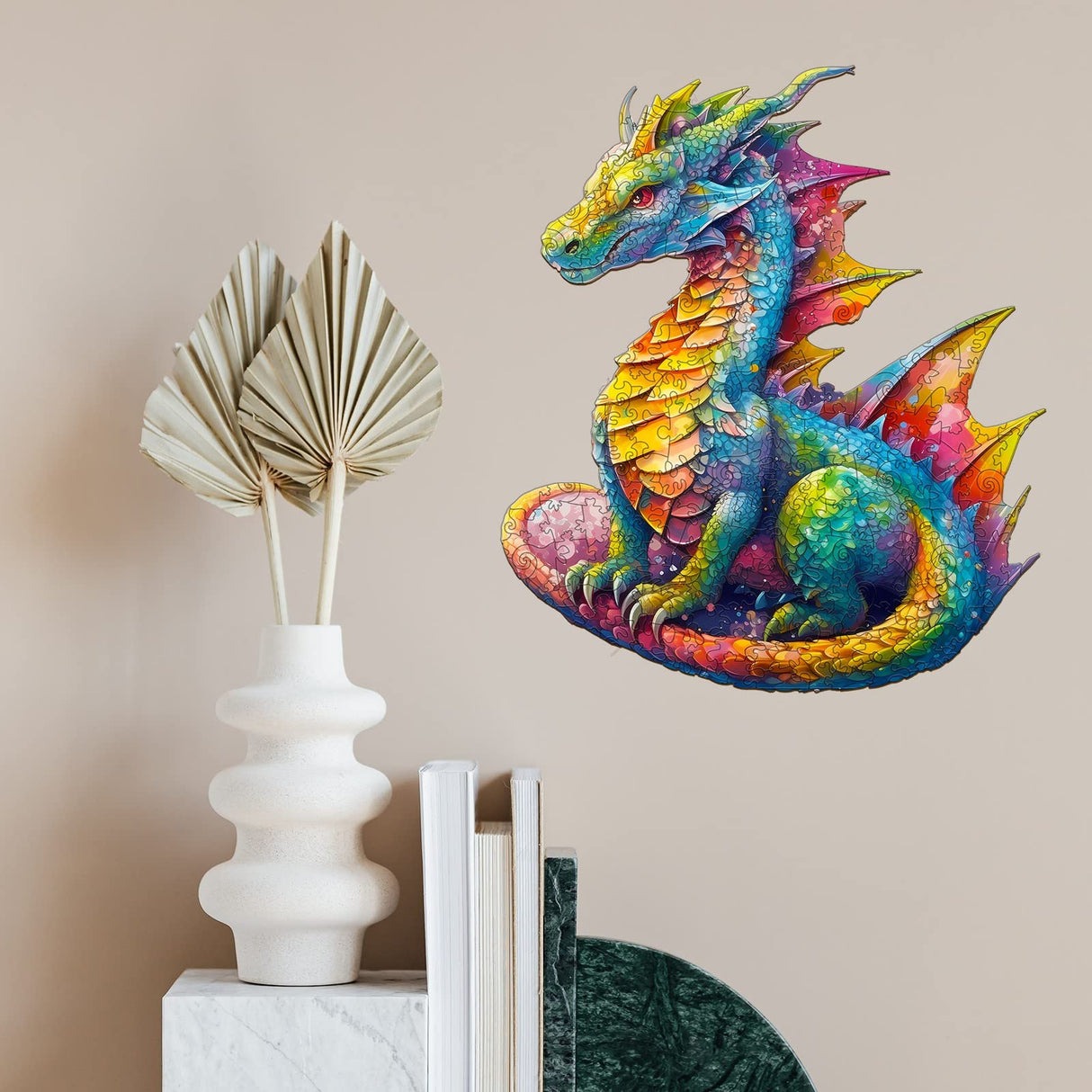 Woodemon Wooden Puzzles for Adults, Dragon Wooden Jigsaw Puzzles Kids, (M-200pcs) Unique Shaped Animal Wood Puzzles, Wooden Animal Puzzles for Adults and Kids Family Christmas Puzzle 12.2 * 10.5in Woodemon
