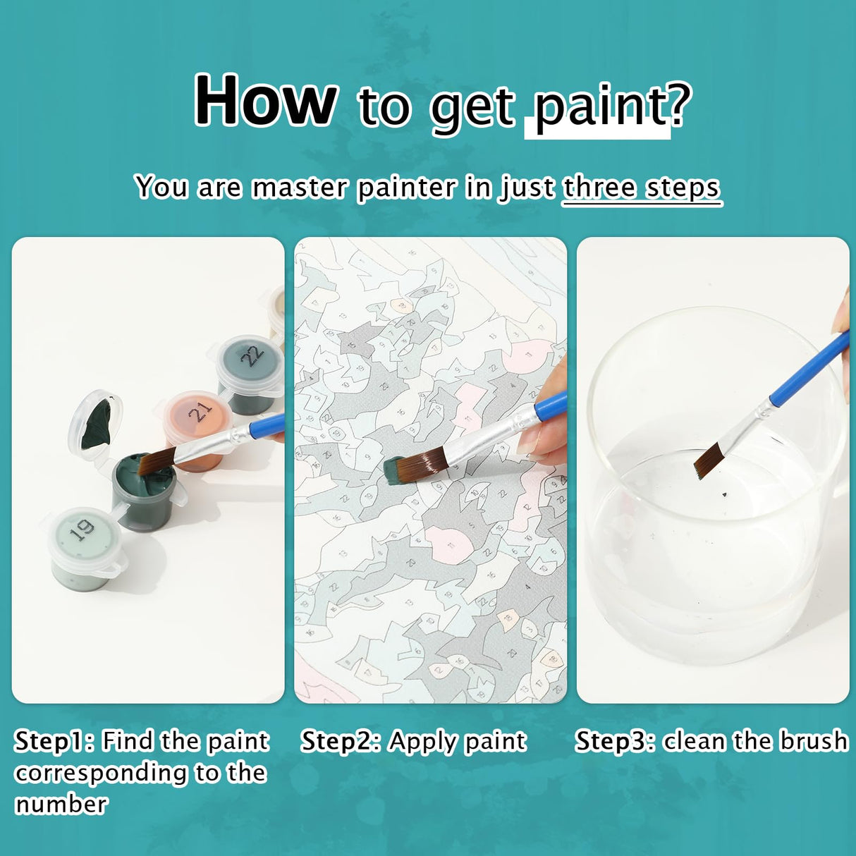 Whaline Christmas DIY Painting by Number Kits Unframed Xmas Tree Oil Painting Canvas Acrylic Filling Painting by Number for Home Party Wall Decoration, 16 x 20 Inch Whaline