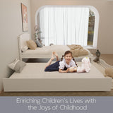 Xilingol Trundle Bed Twin, Solid Wood Bed Frames with Headboard and Wooden Slats Support, Twin Trundle Bed Frame Roll Out, Single Box (No Box Spring Needed), White Xilingol