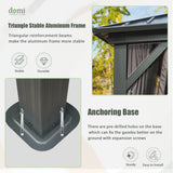 Domi 12’ x 16’ Hardtop Gazebo, Outdoor Aluminum Frame Canopy with Galvanized Steel Double Roof, Outdoor Permanent Metal Pavilion with Curtains and Netting for Patio, Backyard and Lawn, Grey domi outdoor living