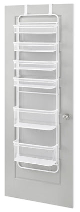 Whitmor Over The Door Organizer - 6 Sections - Pantry, Bathroom, Accessory Organizer - Metal and Mesh - White Whitmor