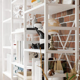 IRONCK Bookcases and Bookshelves Triple Wide 5 Tiers Industrial Bookshelf, Large Etagere Bookshelf Open Display Shelves with Metal Frame for Living Room Bedroom Home Office IRONCK