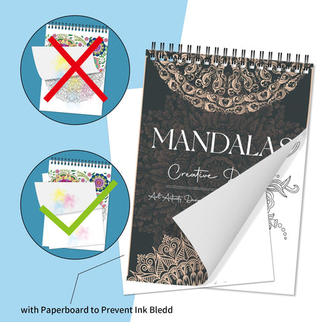 Jadeso Mandala Coloring Book for Adults - 30 Original Mandala Patterns and Designs, Adult Coloring Book Spiral Bound, Coloring Books for Adults Relaxation, Thick Smooth Paper(120gsm) Jadeso