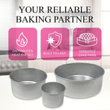 Aunt Shannon's Kitchen Tall Round Cake Pans - 4-inch, 6-inch, 8-inch Cake Pan Set for 3-Tiered Cake - Aluminum Cake Pans Sets for Baking Wedding or Birthday Cakes and More Aunt Shannon's Kitchen
