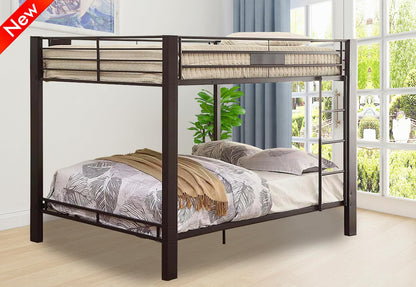 ULUCAN Reinforced Version and Stronger Metal Bunk Bed Queen Over Queen Size, More Stable Heavy Duty More Rust-Proof Steel Bunk Queen Bed with Thickened Legs (Faster Assembly) (Queen Over Queen)