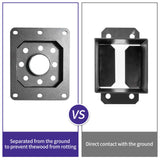 Nrspp 4x4 Post Base, 6 Sets Post Anchor, (Inner Size 3.5"x3.5") Black Metal Powder-Coated Deck Post Base Support for Outdoor Fence,Mailbox,Pergola Brackets Fence Kit Nrspp