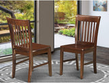 East West Furniture Norfolk Dining Room Slat Back Solid Wood Seat Chairs, Set of 2, Mahogany East West Furniture