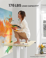 ErGear Height Adjustable Electric Standing Desk, 63x 28 Inches Sit Stand up Desk, Large Memory Computer Home Office Desk (Natural) ErGear