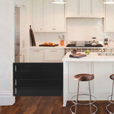 Swinging Door, Solid Wood Swinging Door with 3 Spring Hinges, Interior Dutch Door for Hallway Kitchen Bar Pub Entrance Partition, 35.4x23.6inch / Black DouSeiAi