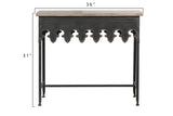 Creative Co-Op Rustic Farmhouse Metal Console Table with Solid Wood Top, Distressed Grey Creative Co-Op