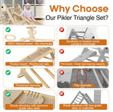 Utopia House 8 in 1 Pikler Triangle Set with Detachable Seesaw for 1.5-6 Years Old, Montessori Climbing Set, Toddler Climbing Toys Indoor Climbing Gym, Kids Climbing Toys, All Natural Wood Utopia House