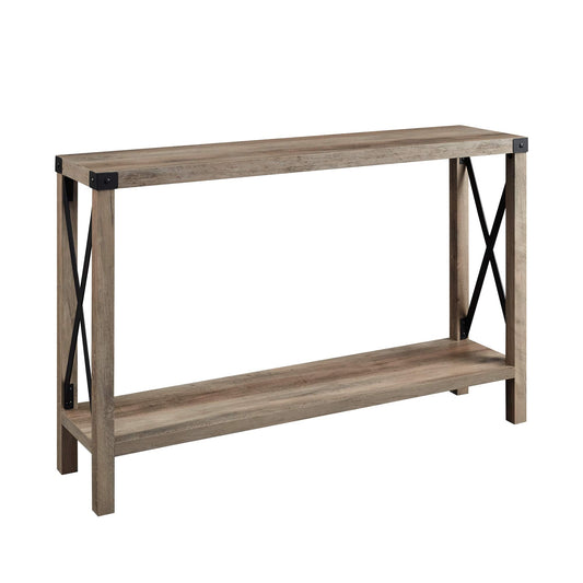 Walker Edison Sedalia Modern Farmhouse Metal X Entry Table, 46 Inch, Grey - WoodArtSupply