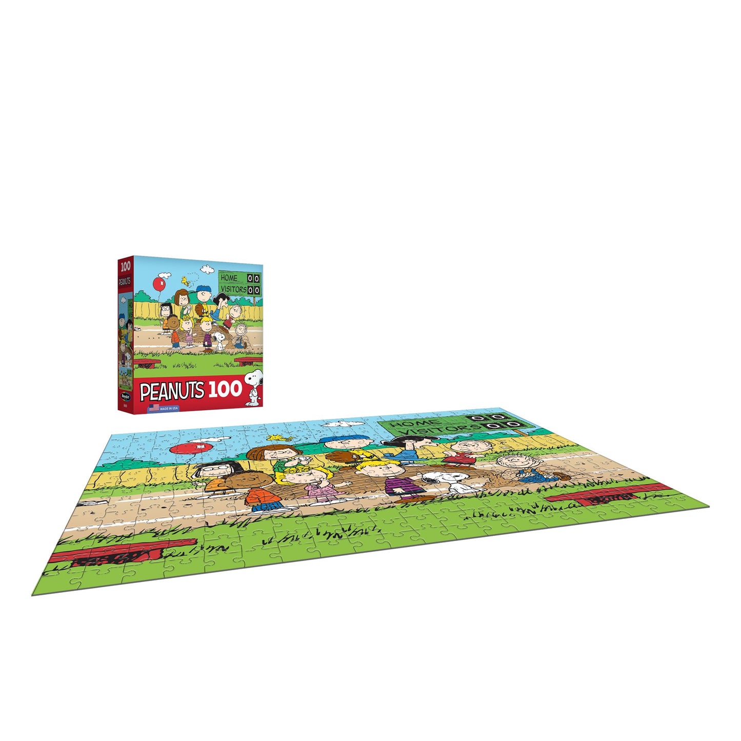 RoseArt - Peanuts - Baseball - 100 Piece Jigsaw Puzzle for Kids and Adults