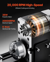 VEVOR Didactical Mini Metal Lathe Machine, 2.76 x 5.12 in, 36W Power Metal Lathe, 20,000 RPM Speed, with 3-jaw Chuck, Aluminum Alloy Handwheel, for Processing Precision Parts Soft Metals Wood Plastics VEVOR
