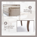 MZDOO Modern Dining Chairs Set of 2, High Back Dining Chairs Side Chairs with Solid Wood Legs, Upholstered Fabric Dining Room Chairs for Dining Room Kitchen, Beige MZDOO