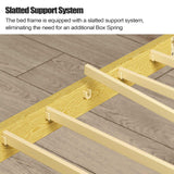 BOSRII Serenity Series Pine Grain King Size Bed Frame, Thickened and Reinforced Heavy Duty Steel Structure with 4500 LBS Support,14 Inches High No Box Spring Needed, Easy Assembly BOSRII