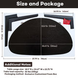 FIRMINANA Small Black Oval Coffee Table for Small Space , Simple Modern Center Table with OAK Wood Legs-Black-18.9" D x 33.47" W x 15.75" H FIRMINANA