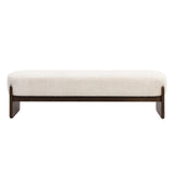 Christopher Knight Home Arden Minimalist Style Rectangular Loop Yarn Fabric Ottoman Bench, Rubberwood Frame, Entryway Bench, Living Room Sofa Extra Seat, End of Bed Footstool, Beige+Brown Christopher Knight Home