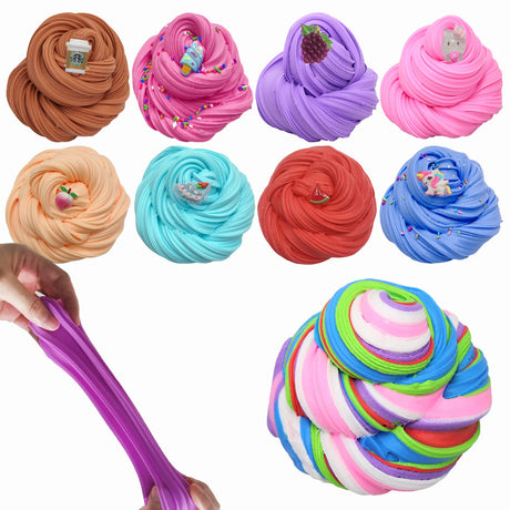 13 Pack Unicorn Dual Color Butter Slime Kit,Soft & Non-Sticky,DIY Slime Toys for Kids, for Girls and Boys Party Favors GHFEOOHN
